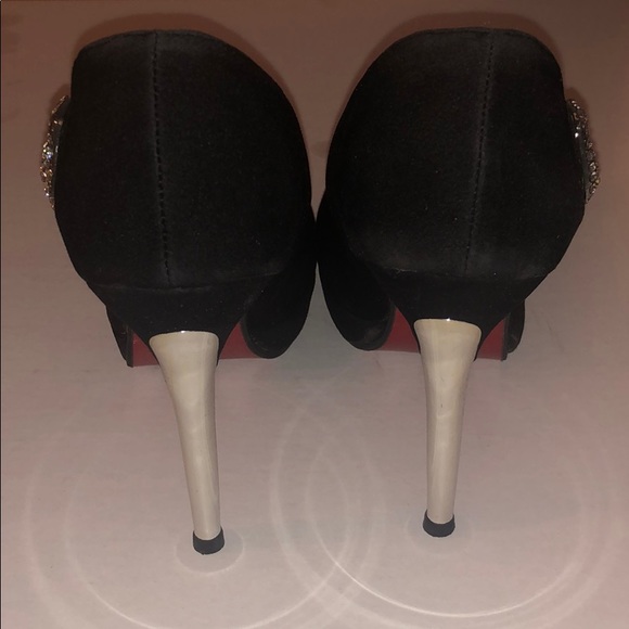 Velvet fabric heels shoes - Picture 5 of 12